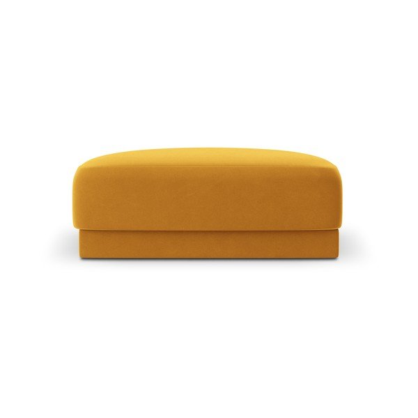 Taburet galben muștar cu tapițerie din catifea Miley  – Micadoni Home-image-3
