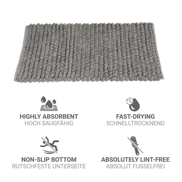 Covoraș de baie gri din material textil 50x80 cm Solivo – Wenko-image-4