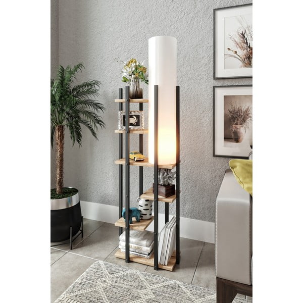 Lampadar negru-alb/în culoare naturală (înălțime 84 cm) Vogue – Opviq lights-image-1