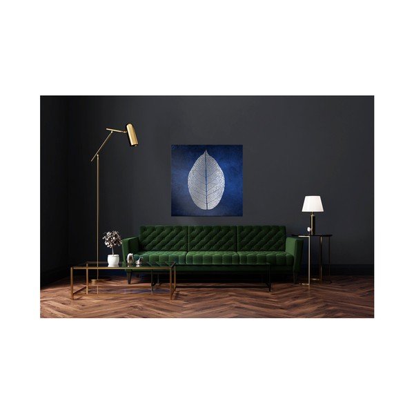 Tablou Styler Canvas Silver Uno White Leaf, 60 x 60 cm-image-1
