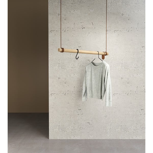 Cuier de perete în culoare naturală din lemn de stejar 80 cm Swing M – LIND DNA-image-1