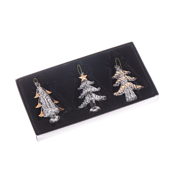 Ornamente de Crăciun 3 buc. din sticlă Trees – Dakls