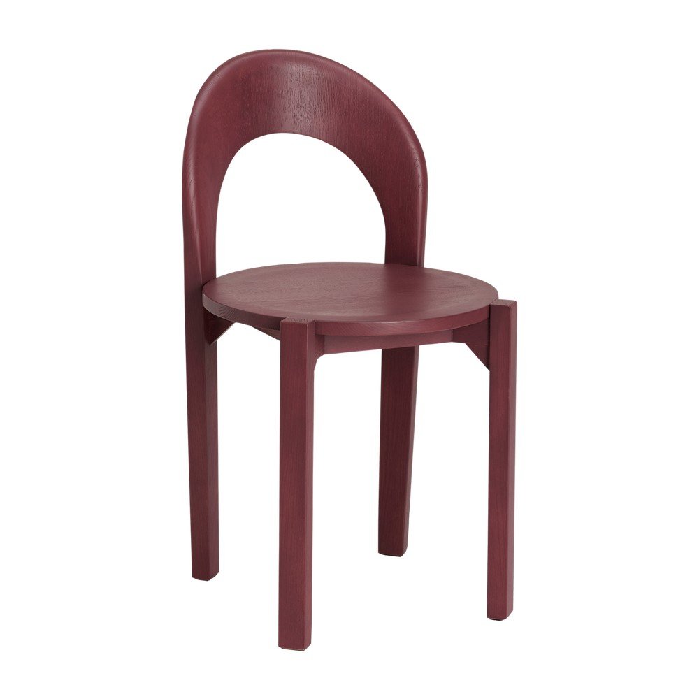 Scaune de dining burgundy 2 buc. din lemn de stejar Vectrina – Ellos Home