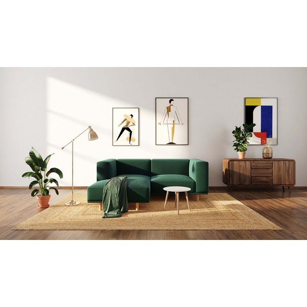 Colțar verde închis cu tapițerie din catifea (colț pe partea stângă ) Kukumo – Ame Yens-image-3