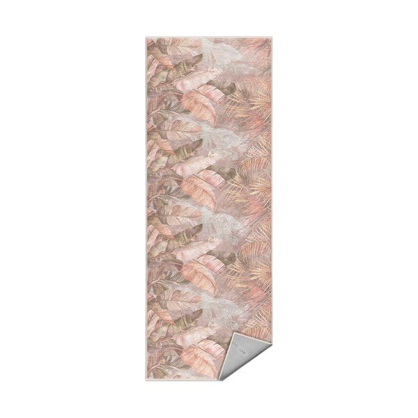 Covor tip traversă bej lavabil 80x200 cm Dusty Leaves – Mila Home