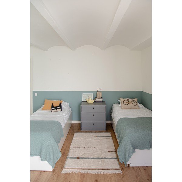 Covor albastru/crem lavabil/țesut manual din bumbac 90x130 cm Lanes Vintage Blue – Lorena Canals-image-3