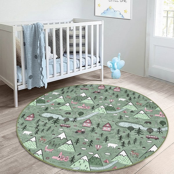 Covor pentru copii verde ø 120 cm Comfort – Mila Home-image-4