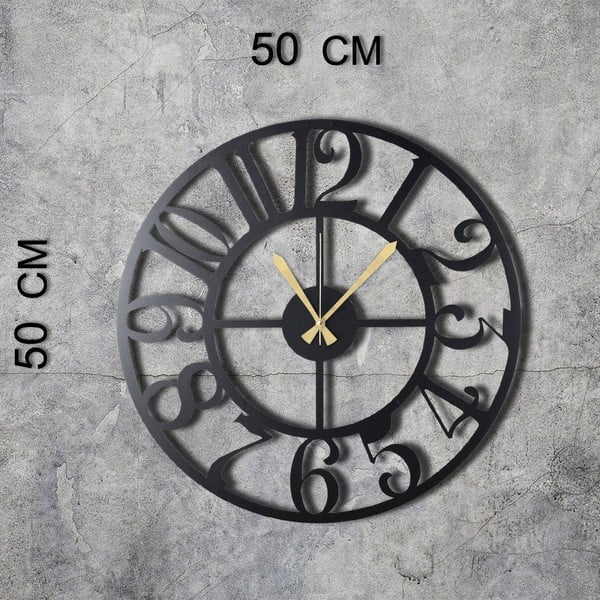 Ceas din metal pentru perete The Old Times, ø 50 cm-image-3