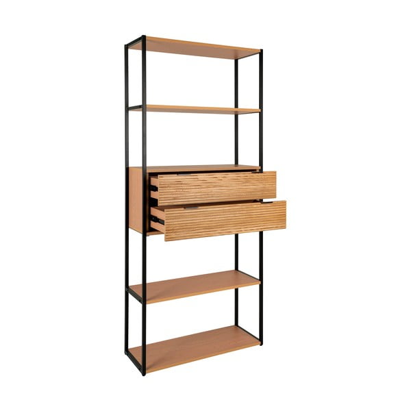 Bibliotecă în culoare naturală cu aspect de lemn de frasin 84,5x200 cm Minato – House Nordic-image-3
