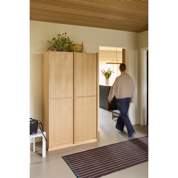 Șifonier în culoare naturală cu aspect de lemn de stejar 100x181x55 cm Kura – Hübsch-image-1