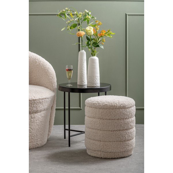 Puf cu spațiu de depozitare Leitmotiv Cuddly, alb-image-1