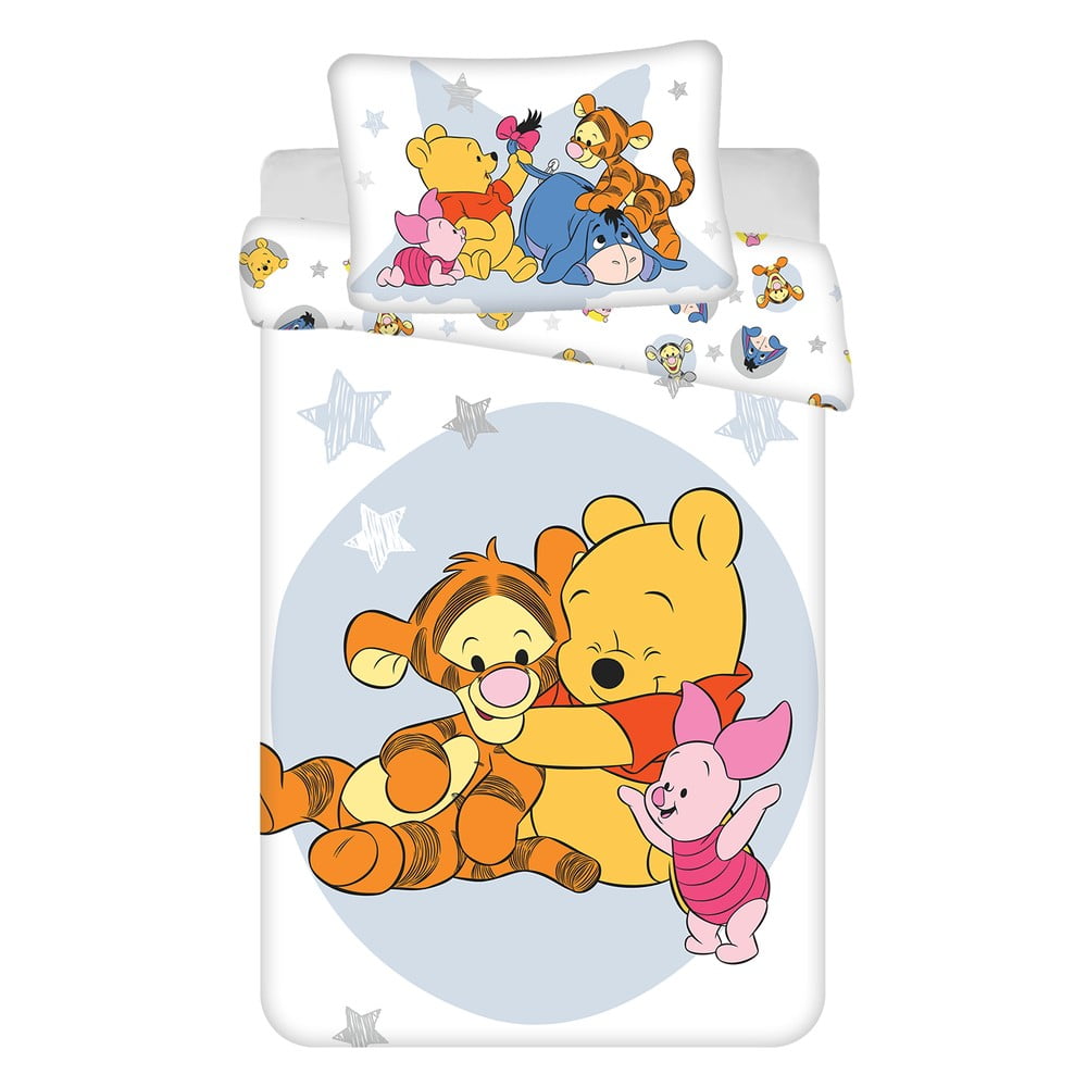 Lenjerie de pat pentru copii din bumbac pentru pătuț 100x135 cm Winnie the Pooh &quot;Stars&quot; – Jerry Fabrics