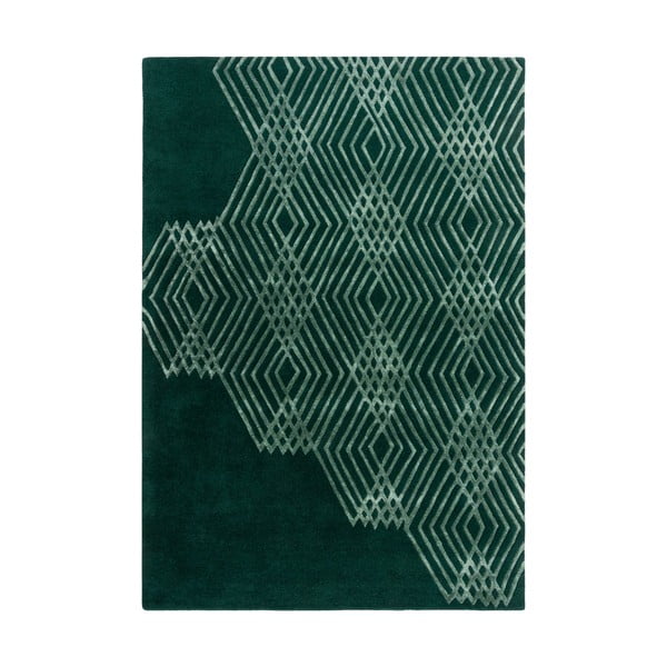 Covor din lână Flair Rugs Diamonds, 120 x 170 cm, verde
