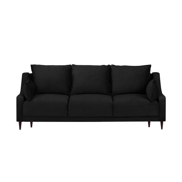 Canapea extensibilă cu 3 locuri Mazzini Sofas Freesia, negru