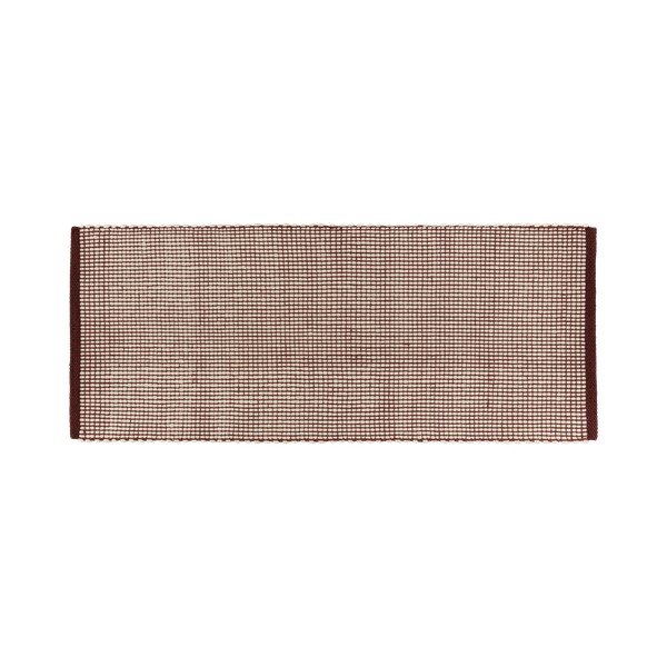 Covor tip traversă burgundy/în culoare naturală țesut manual din lână 80x170 cm Talo – noo.ma