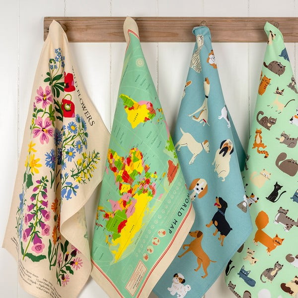 Prosop de bucătărie din bumbac Rex London Wild Flowers, 50 x 70 cm, bej-image-2