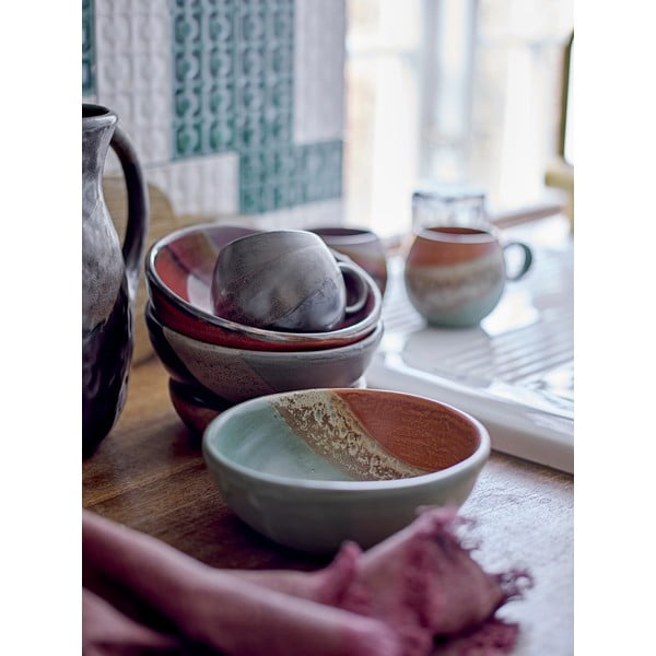 Bol mic verde/portocaliu din gresie 572 ml Paula – Bloomingville-image-1