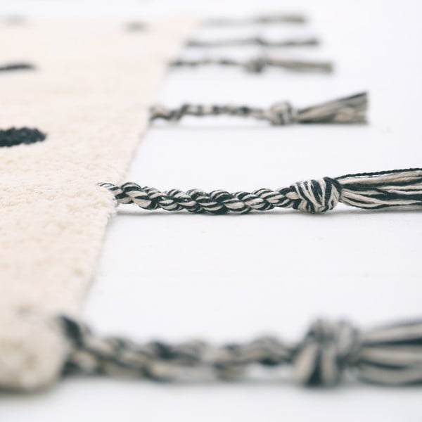 Covor negru crem, lavabil, țesut manual din bumbac 100x150 cm Nümi Black – Nattiot-image-4