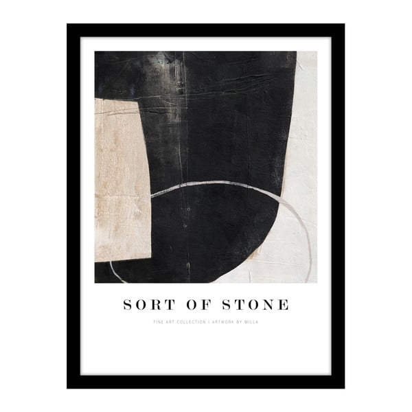 Poster cu ramă 32x42 cm Sort Of Stone   – Malerifabrikken