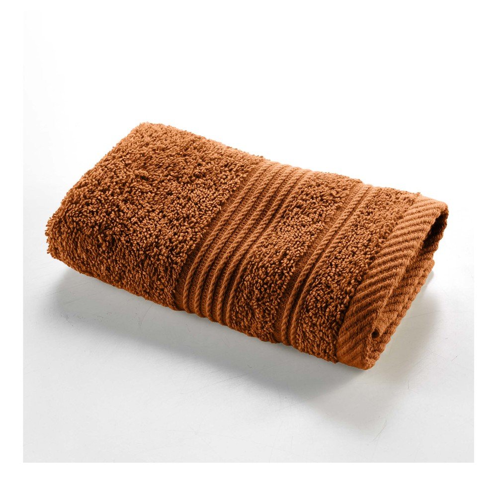 Prosop teracotă din bumbac din frotir 30x50 cm Tendresse – douceur d'intérieur