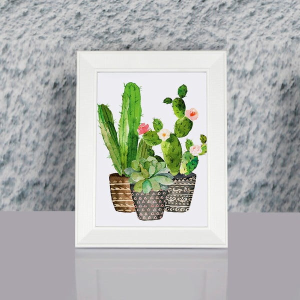 Imagine înrămată Dekorjinal Pouff Cacti, 23 x 17 cm
