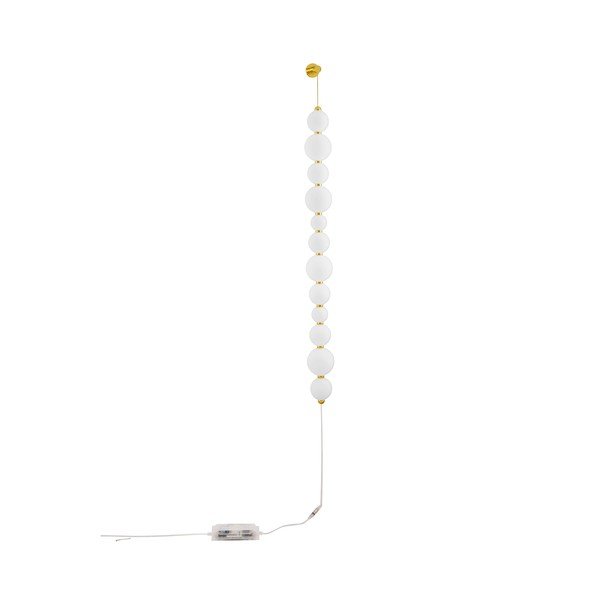 Aplică de perete albă/aurie LED cu intensitate reglabilă din metal Perla – Nova Luce