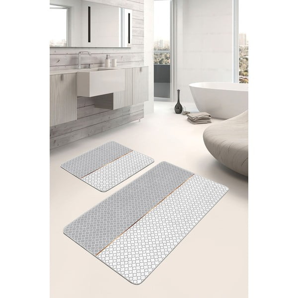 Covorașe de baie gri 2 buc. 60x100 cm – Mila Home-image-2