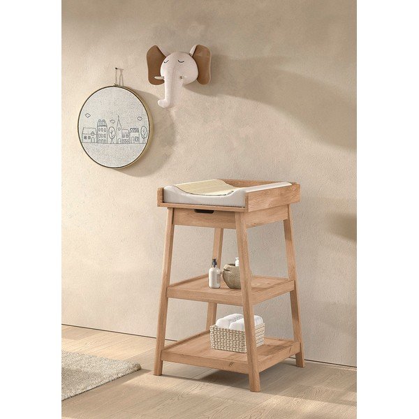 Masă de înfășat în culoare naturală din lemn de stejar Woods – Vipack-image-1