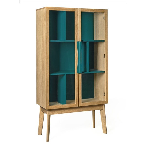 Vitrină Woodman Avon, albastru turcoaz-image-2