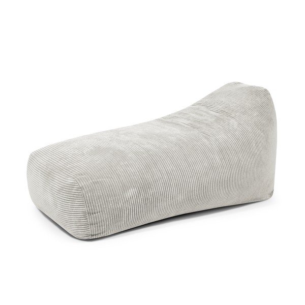 Fotoliu bean bag crem cu tapițerie din catifea reiată Snug Long 140 – SLOWDOWN