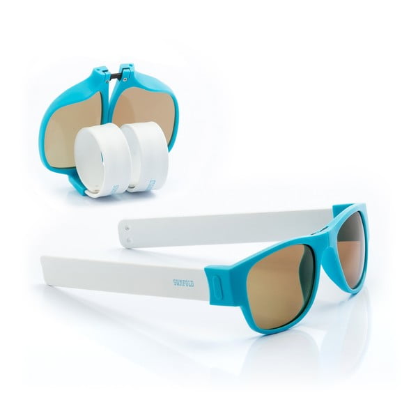 Ochelari de soare pliabili InnovaGoods Sunfold PA2, albastru - alb