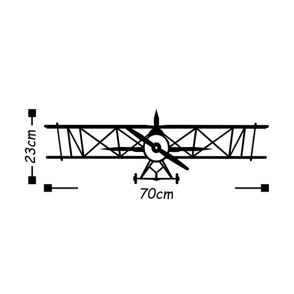 Decorațiune de perete Wallity Plane, negru-image-2