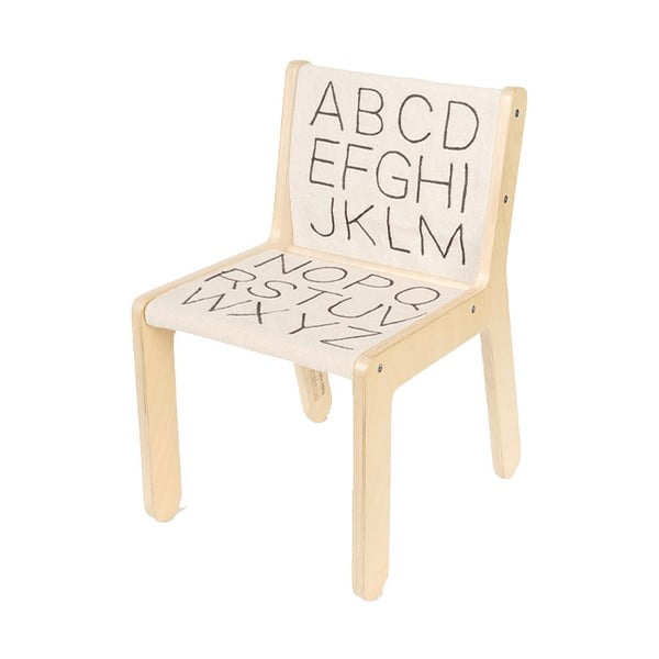 Scaun de copii bej/în culoare naturală ABC – Lorena Canals