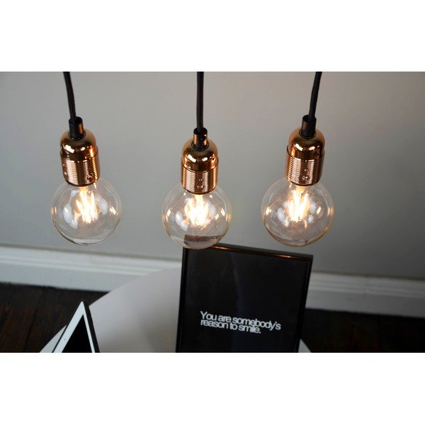 Corp de iluminat cu 3 cabluri Sotto Luce Uno, negru - arămiu-image-2