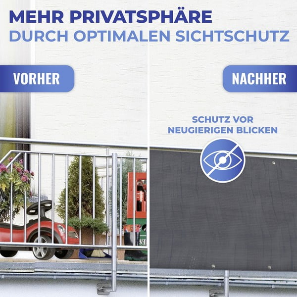 Paravan pentru balcon negru din plastic 500x85 cm – Maximex-image-3