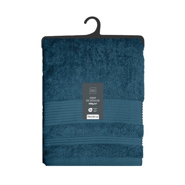 Prosop albastru închis din bumbac din frotir 70x130 cm Tendresse – douceur d'intérieur-image-4