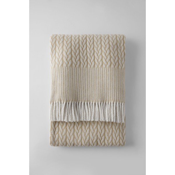 Pătură maro deschis din amestec de bumbac 140x180 cm Olympus – Euromant