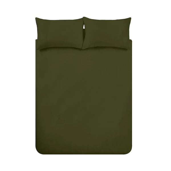 Lenjerie de pat kaki din flanelă pentru pat de o persoană 135x200 cm Brushed – Catherine Lansfield-image-3