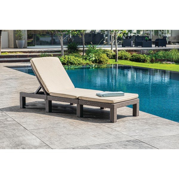 Șezlong de grădină bej din ratan artificial Daytona – Keter-image-2