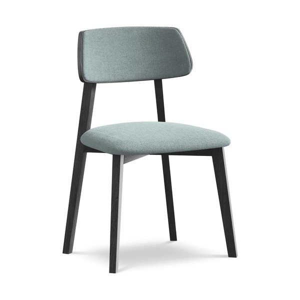 Scaun de dining albastru din lemn masiv Niu – Makamii