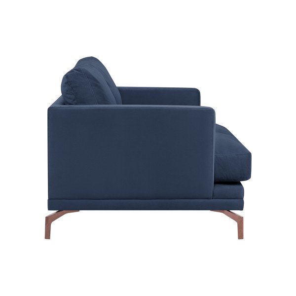 Canapea cu 2 locuri şi picioare metalice aurii Windsor & Co Sofas Jupiter, albastru închis-image-2