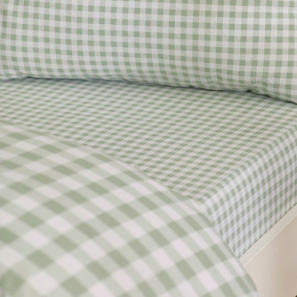 Lenjerie de pat verde pentru pat dublu/extinsă cu 3 piese 230x220 cm Bamford Gingham Check – Catherine Lansfield-image-4