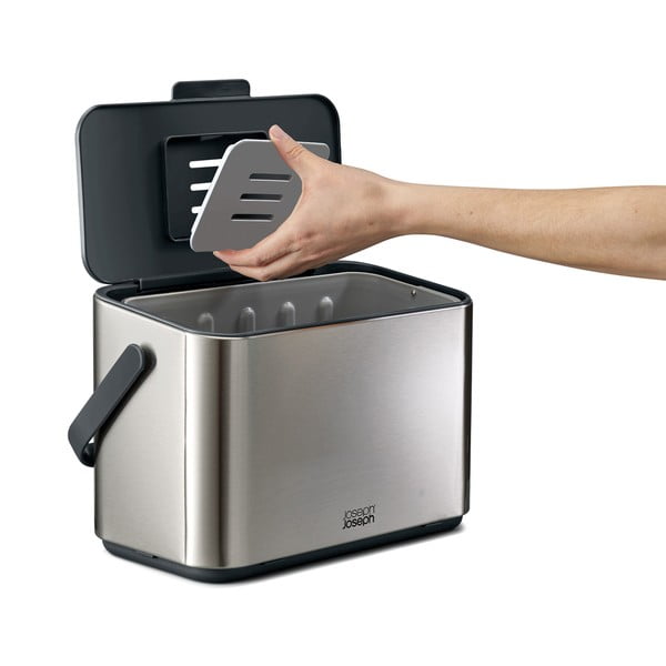 Recipient pentru deșeuri compostabile argintiu 4 l Collect – Joseph Joseph-image-4