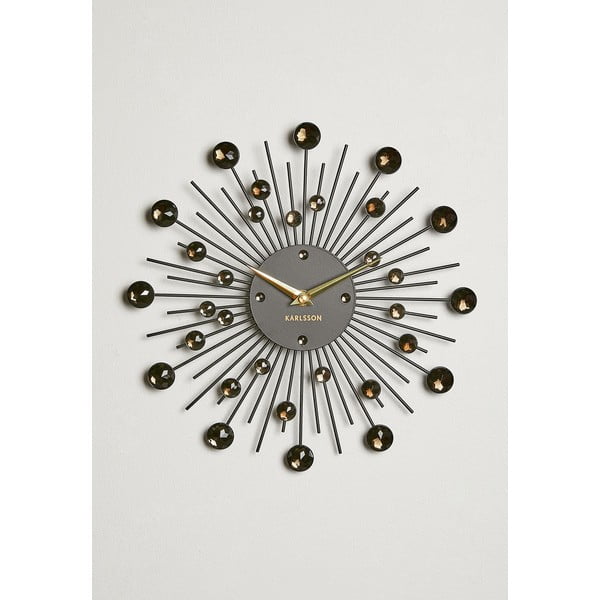 Ceas de perete cu cristale negre Karlsson Sunburst-image-4