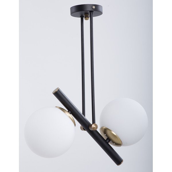 Plafonieră neagră-albă cu abajur din sticlă ø 15 cm Libra – Squid Lighting-image-1