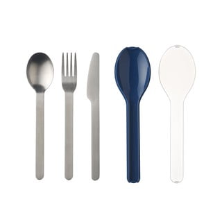 Set tacâmuri de voiaj din 3 piese în cutie albastră Mepal Ellipse