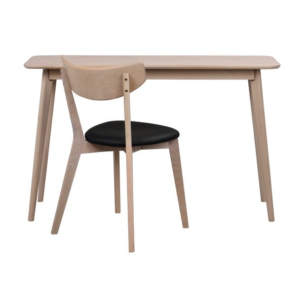 Masă consolă în culoare naturală cu aspect de lemn de stejar 120x40 cm Yumi - Rowico-image-4