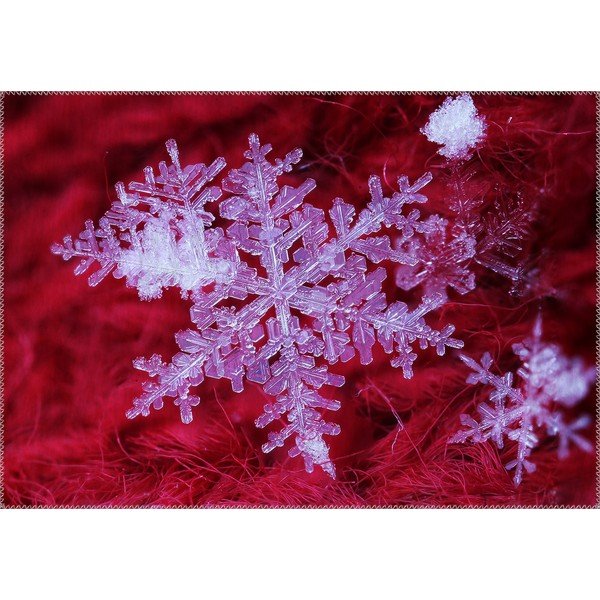 Covor Vitaus Christmas Period Red Icy Snowflake, 50 x 80 cm