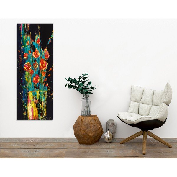 Tablou pe pânză Vintage Flowers, 30 x 80 cm-image-1
