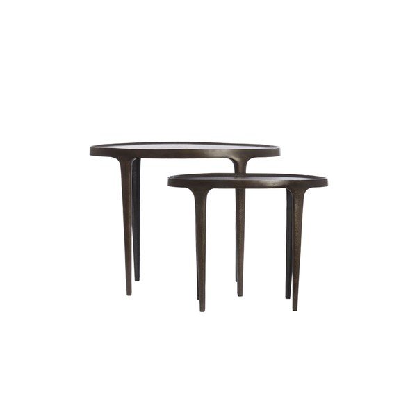 Măsuțe auxiliare 2 buc. rotunde din metal 33x70 cm Arica – Light & Living-image-1